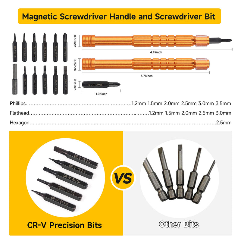 [Australia] - Upgraded All-in-One Magnetic Eyeglass Repair kit with Magnifying Glass, Repair Tool Kit with 12 interchangeable Screwdriver Bits, Nose Pads, Screws and Tweezer for Eyeglass, Sunglass, Watch, Laptop 