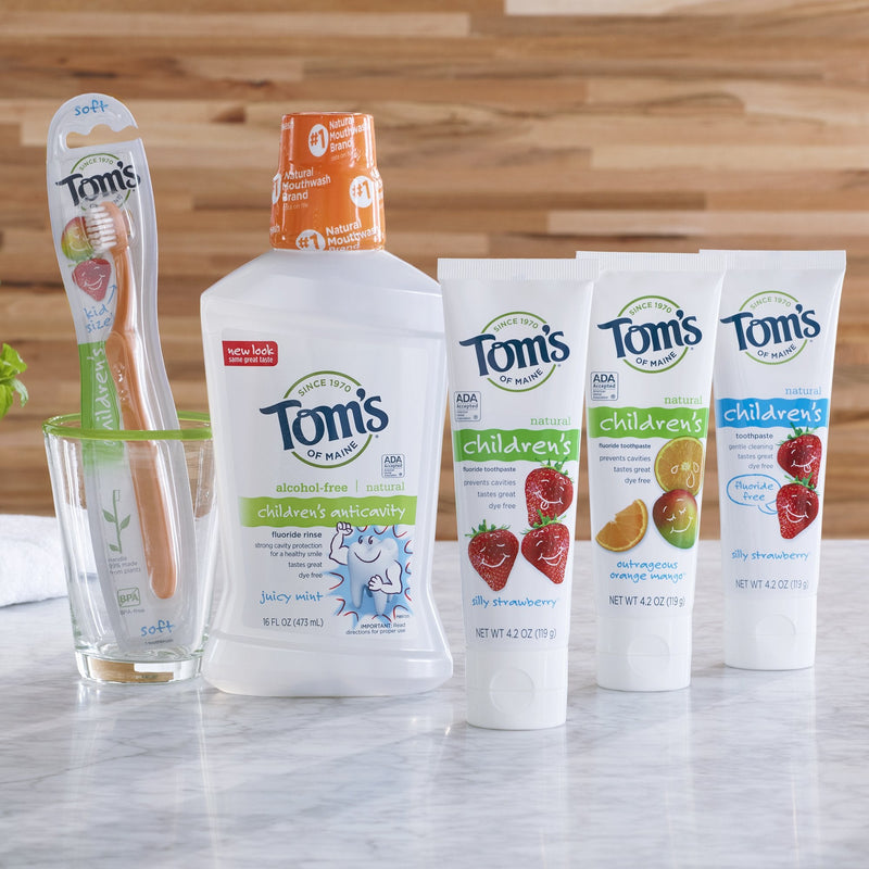 [Australia] - Tom's of Maine Natural Children's Fluoride-Free Toothpaste, Silly Strawberry, 4.2 Oz(Pack of 3) 4.2 Ounce (Pack of 3) 