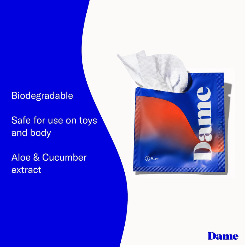 [Australia] - Dame Products Body Wipes - Cleansing and Nourishing - pH-Balanced Formulated with Aloe and Cucumber Extract - Disposable and Flushable - 15 Count 1 Count (Pack of 15) White 