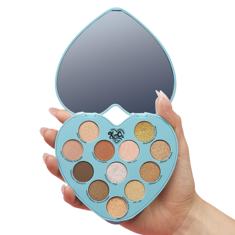 [Australia] - Kimchi Chic Spinning Hearts Love Eyeshadow & Pigment Palette - 12 Shades for Soft Glam to Bold Looks, Long Lasting, Blendable, Cruelty Free, Partner in Crime 0.3 oz 02 Partner In Crime 
