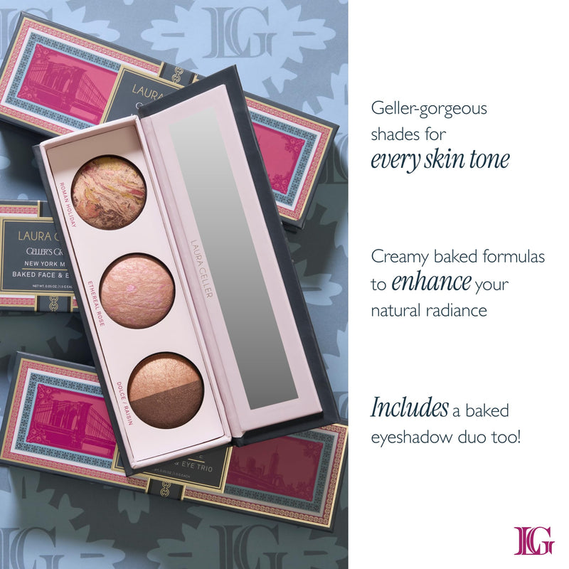 [Australia] - LAURA GELLER NEW YORK Geller's Greatest New York Minute Face & Eye Palette - Includes Blush, Bronzer and Eyeshadow Duo - Travel-Friendly Makeup Compact for Mature Skin 