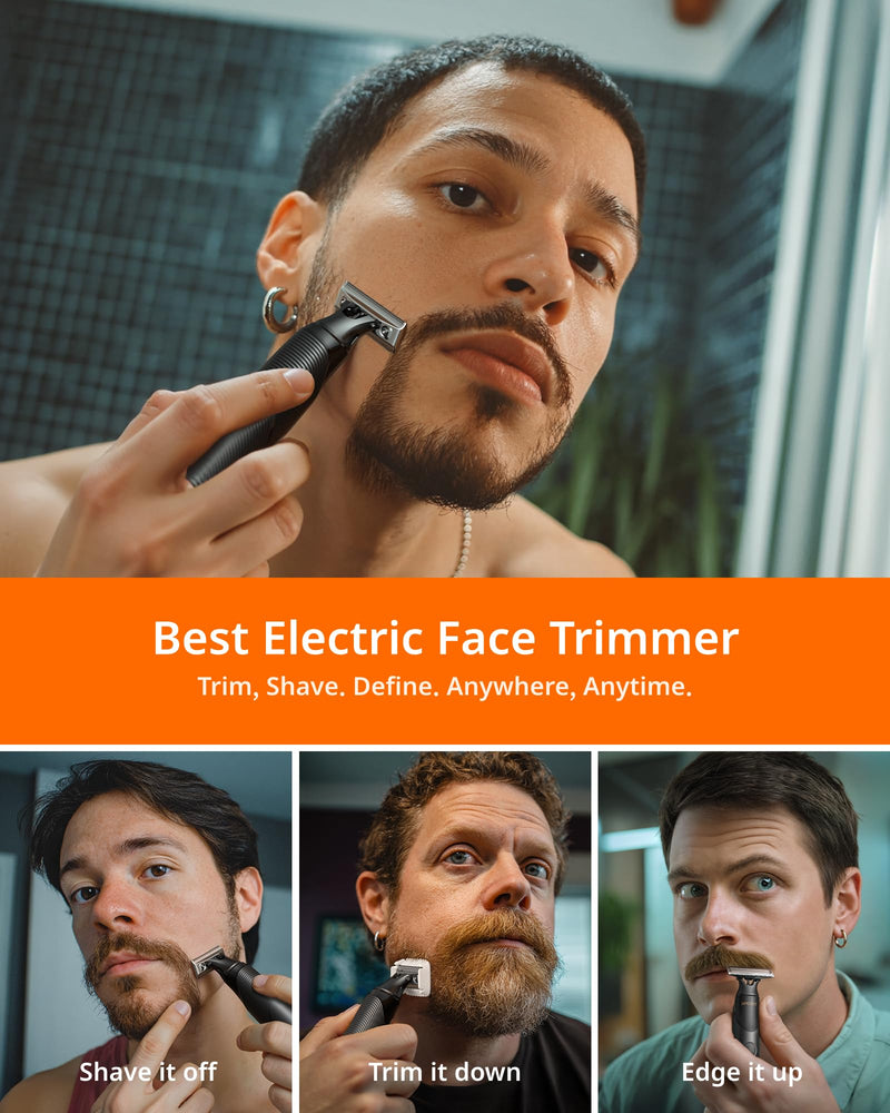 [2025 Upgraded] Body & Nose Hair Trimmer Kit, [All-in-One] Travel Beard Electric Shaver for Men, USB-C Fast Charging, Rechargeable Painless Razor Cordless Waterproof Wet/Dry, Black(Solo) Solo Version