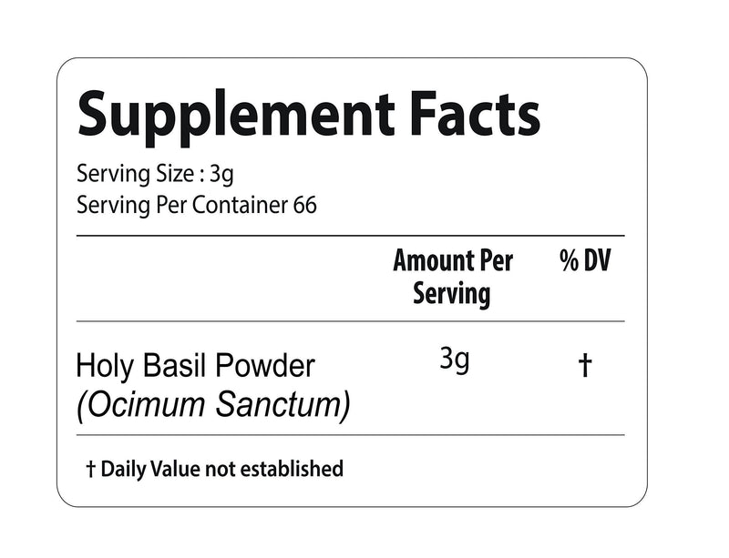 [Australia] - bixa BOTANICAL Tulsi Leaves Powder (Holy Basil Leaf/Ocimum Sanctum) 7 Oz / 200g,Pack of 1 | Support Immunity|Taken as Tea 7 Ounce (Pack of 1) 