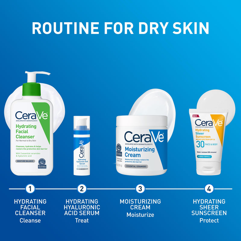 CeraVe Moisturizing Cream, Face Moisturizer & Body Cream, Skin care, 19oz | Hyaluronic Acid For Instant Hydration, Skin Barrier Repair, Ceramide Moisturizer, Fragrance Free, Non-Comedogenic, Daily Use 19 Ounce (Pack of 1)