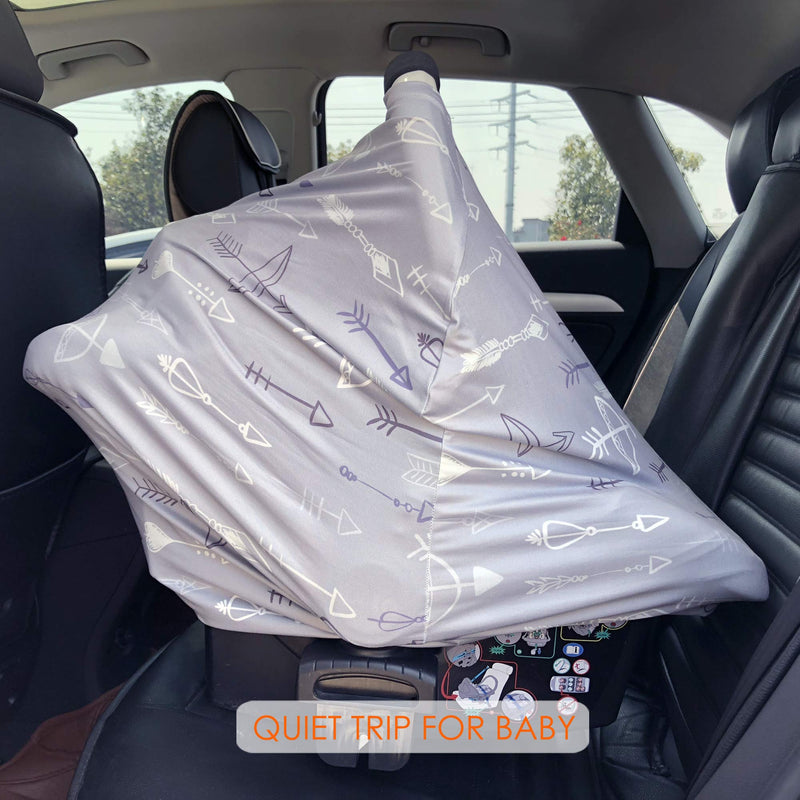 [Australia] - Breastfeeding Cover Carseat Canopy - Multi Use Car Seat Covers for Babies, Infant Stroller Cover, Baby Shower Gifts for Boys and Girls grey 