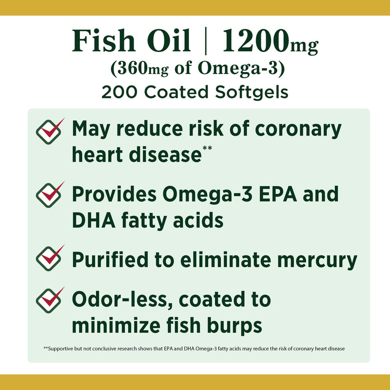 Nature's Bounty Fish Oil, 200 Count