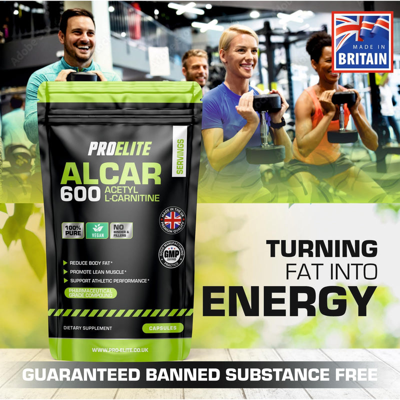 Acetyl L Carnitine Capsules - 1800mg Per Serving | 180 Capsules Vegan Pure Acetyl L-Carnitine Capsule Energy, Weight Loss Support, Fat Burner ALCAR NO Fillers & Binders - Made in UK by PROELITE 180 count (Pack of 1)