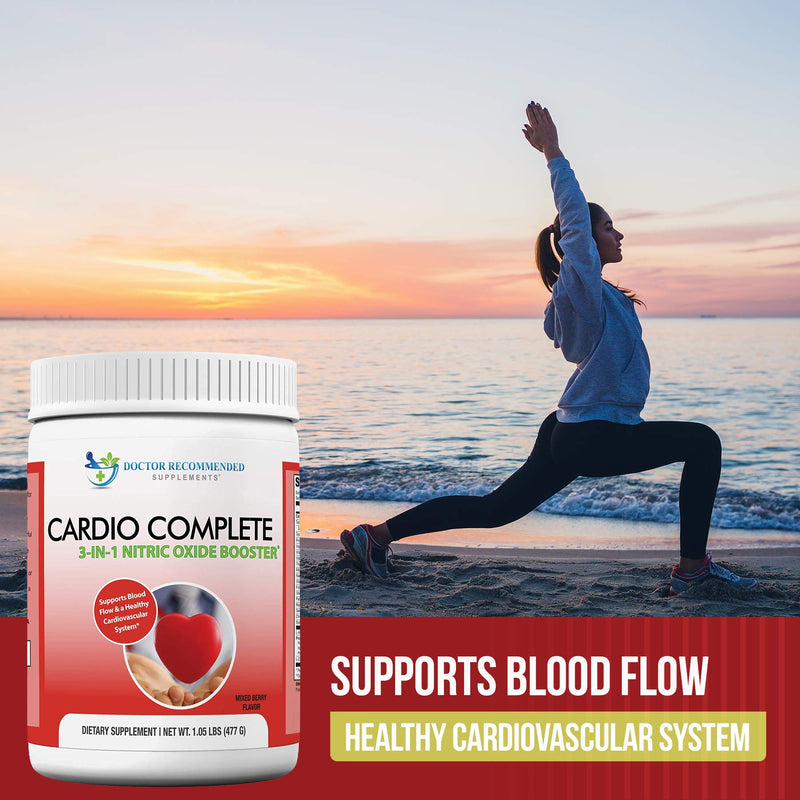 [Australia] - Cardio Complete - Heart Health Support Powder Supplement - 3-in-1 Nitric Oxide Booster with 5,000 L-Arginine, 1,000mg L-Citrulline, and Hawthorn Berry 30 Servings (Pack of 1) 