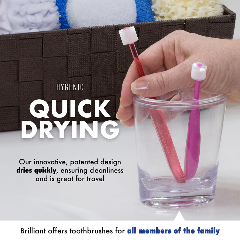 Brilliant Oral Care Baby Toothbrush with Soft Bristles and Round Head, for a Toddler Approved, Easy to Use All-Around Clean Mouth, Ages 0-2 Years, Blue Mint Yellow, 3 Pack Blue-mint-yellow 3 Count (Pack of 1)