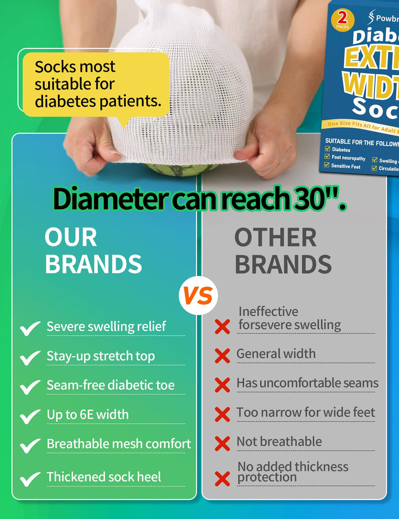 [Australia] - 2 Pairs Wide Diabetic Socks for Men Women Plus Size,Lymphedema Socks,Socks for Swollen Feet and Ankles,Edema Socks,Loose Fit Socks,Non-Binding Socks,Bariatric Socks,Hospital Cast Socks-All Black One Size 2 Pairs Black 