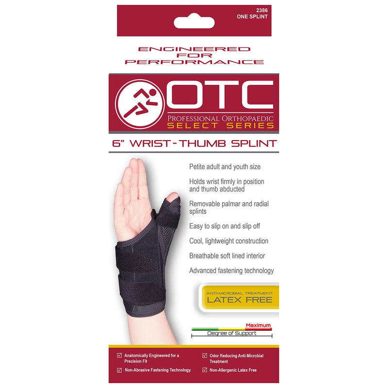 OTC Wrist-Thumb Splint, 6-Inch, Select Series, Small (Left Hand) 6 Inch (Left Hand)