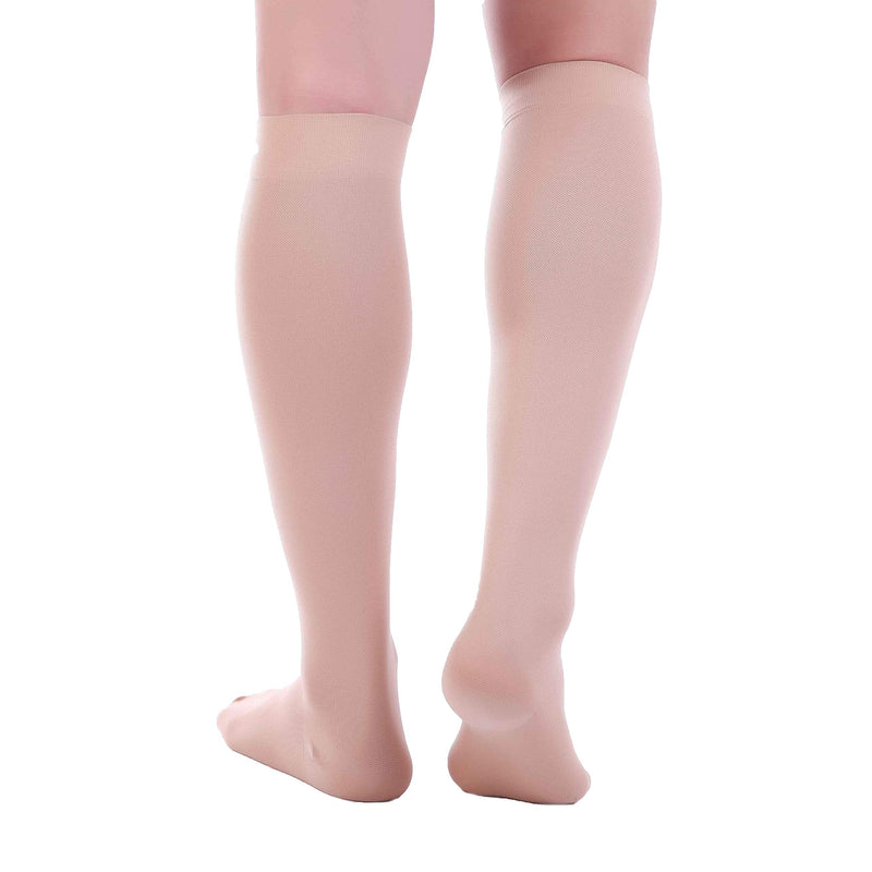 Doc Miller - Compression Socks for Women & Men - 8-15 mmHg Knee High, Medical Grade Support - Sports, Travel, Nurse, 1 Pair XX-Large Beige