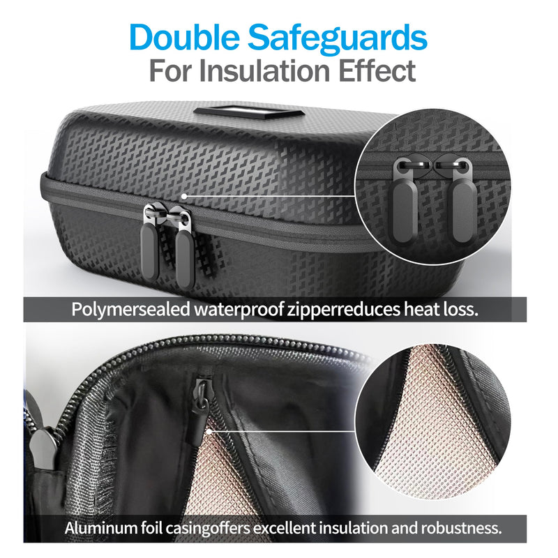 [Australia] - 24h Insulin Cooler Travel Case TSA Approved, Refrigerated Medicine Travel Case with Temperature Display, Diabetes Travel Case with Wrist Strap & 2 Reusable Ice Packs, Gift For Daily and Trip Black 