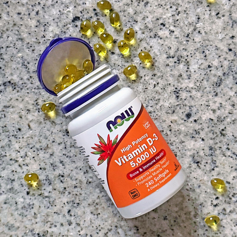 NOW Foods Supplements, Vitamin D-3 5,000 IU, High Potency, Structural Support*, 240 Softgels Vitamin D3 240 Count (Pack of 1)