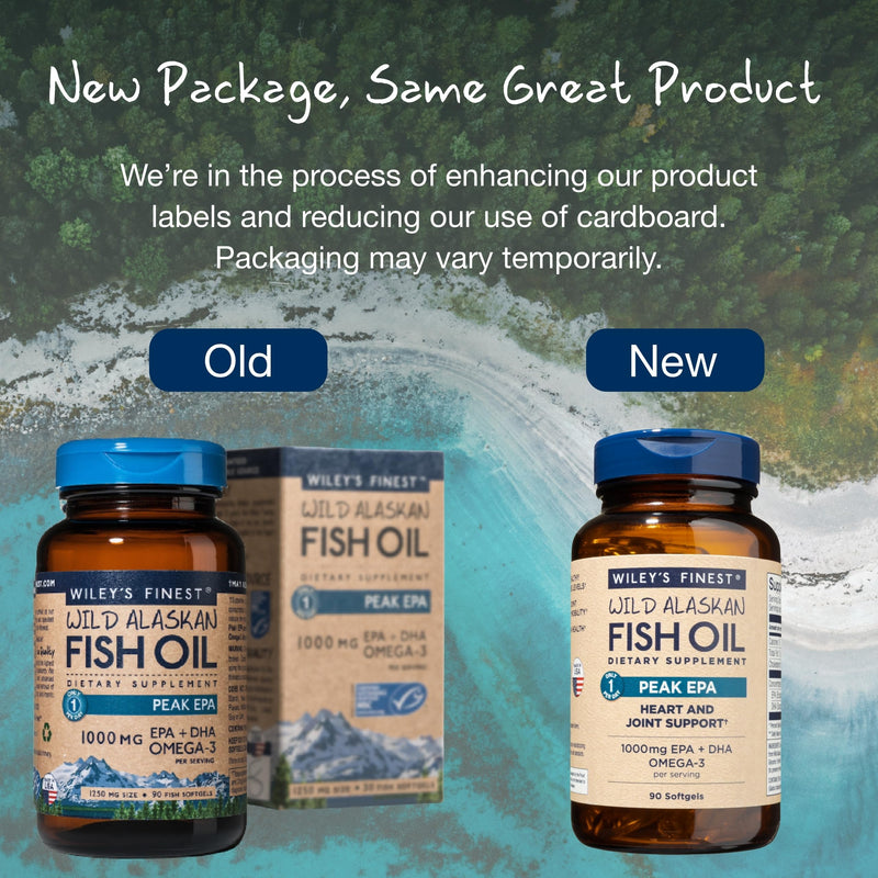 [Australia] - Wiley's Finest Wild Alaskan Fish Oil Peak EPA - Triple Strength Peak EPA and DHA - 1000mg Omega-3s, SQF-Certified - 90 Softgels (90 Servings) 90 Count (Pack of 1) 