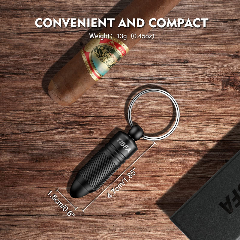 [Australia] - TISFA Cigar Punch Cutter Cigar Hole Opener Portable Screw Out Stainless Steel Puncher (Black) Black 