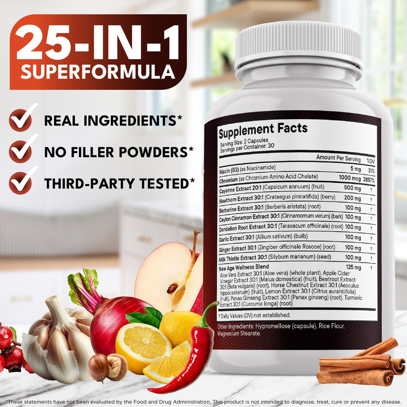[Australia] - Cayenne Pepper Capsules Supplement with Hawthorn Berry, Dandelion Root, Ceylon Cinnamon, Garlic, Ginger, ACV, Milk Thistle, Beet Root, Aloe Vera - 120 Count 60 Count (Pack of 2) 