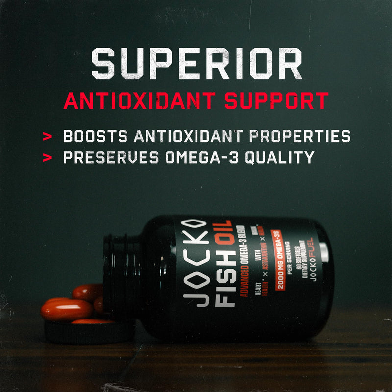 [Australia] - Jocko Fuel Omega 3 Fish Oil Supplement - Fish Oil 2000mg Omega 3 Fatty Acid Supplement Powerful Antioxidant w/Astaxanthin - Supports Brain, Heart, & Mood (60 Capsules) (30 Day Supply) 