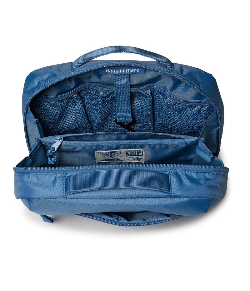 JanSport Good Latitude Hanging Toiletry Bag for Travel - Accordion Cosmetic Case with Waterproof Toothbrush Pocket - Hygiene Organizer 6L, Elemental Blue