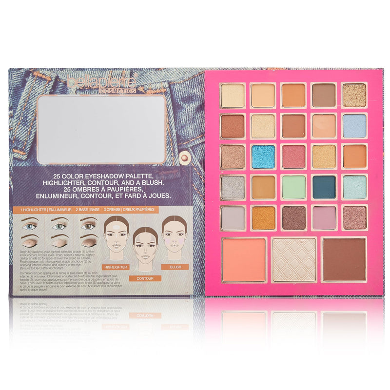 [Australia] - Bellapierre 90s Glam Face & Eye Book Palette | 25 Eyeshadow Shades with Blush, Bronzer, & Highlighter | Non-Toxic & Paraben Free | Vegan & Cruelty-Free 