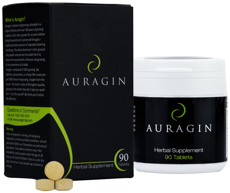 [Australia] - Auragin® Authentic Korean Red Ginseng – Made in Korea – 6 Year Roots – No Additives or Other Ingredients – 100% Red Panax Ginseng in Every Tablet 1 