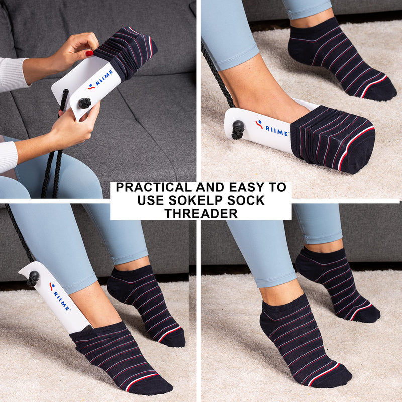 [Australia] - SOKELP-Sock Aid Device for Seniors-Elderly Sock Helper-Sock Aid-Sock Assistant Device No Bending-Easy Use-Hip Kit-Disability Aids-Sock Aids for Putting On Socks-Sock Puller Gray 