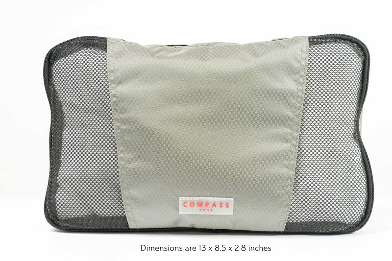 Medium Packing Cubes for Travel - 4 Piece Luggage Organizer Cubes for Carry On Luggage Backpack and Carry On Suitcase with Unique Number and Color Coded System - Dual Zippers, Top Handle, Red and Grey Medium