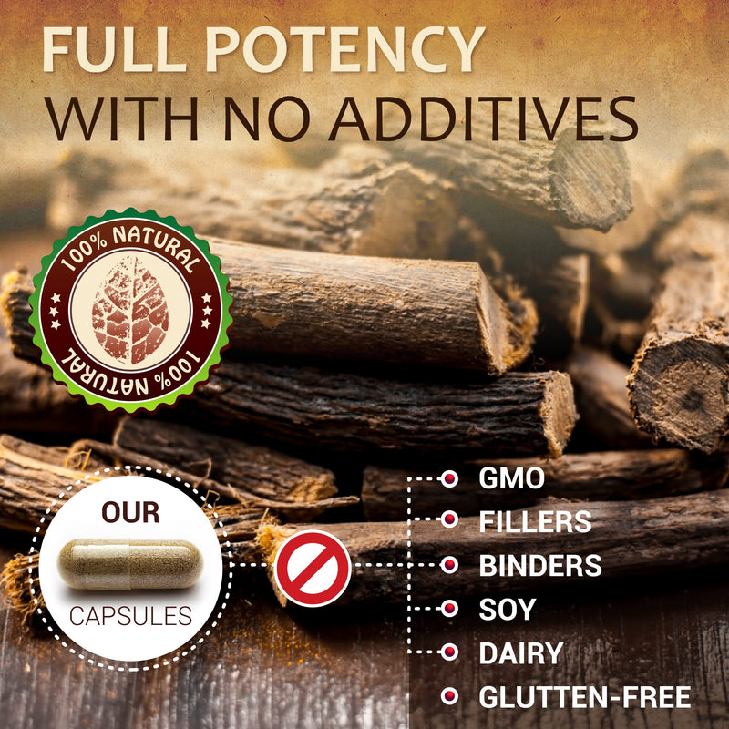 [Australia] - Licorice Root Extract - Glycyrrhiza Glabra - Organic Herbal Supplement for Digestion Restore Respiratory Health Fatigue & Immunity Support DGL Tablets Gluten Free - 100 Capsules 