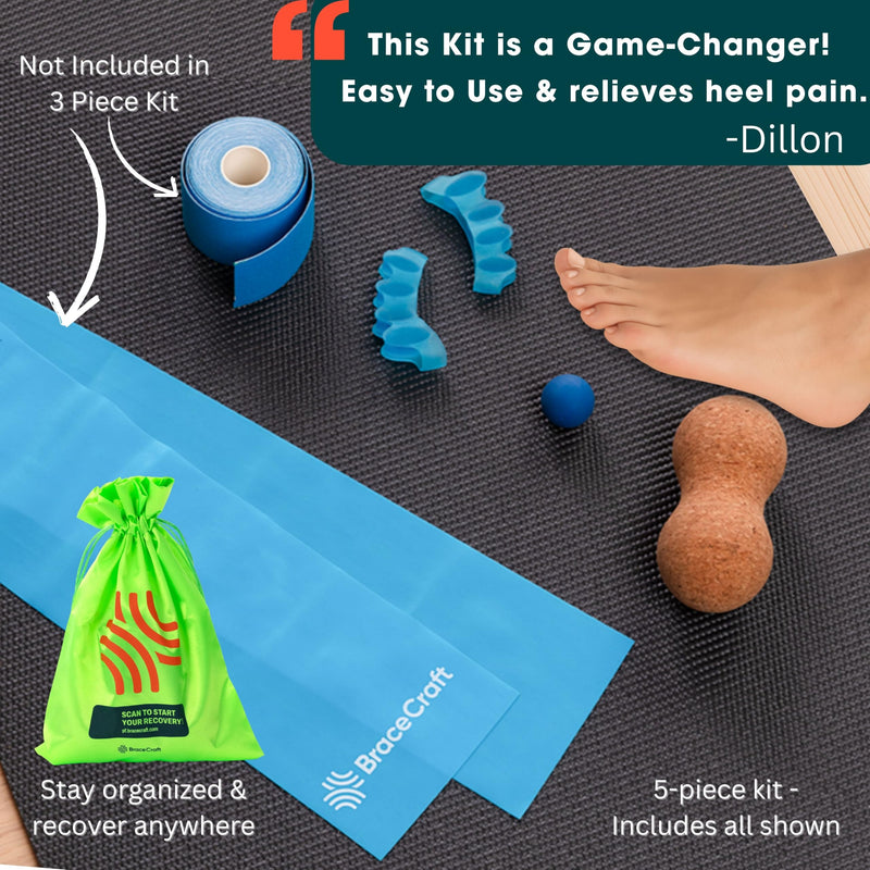 [Australia] - Plantar Fasciitis Relief Kit 3pc – Dr. Designed Heel Pain Relief Plantar Fasciitis with 3 Healing Tools for Ball of Foot Pain Relief + Step by Step Easy Recovery Videos 3-Piece 