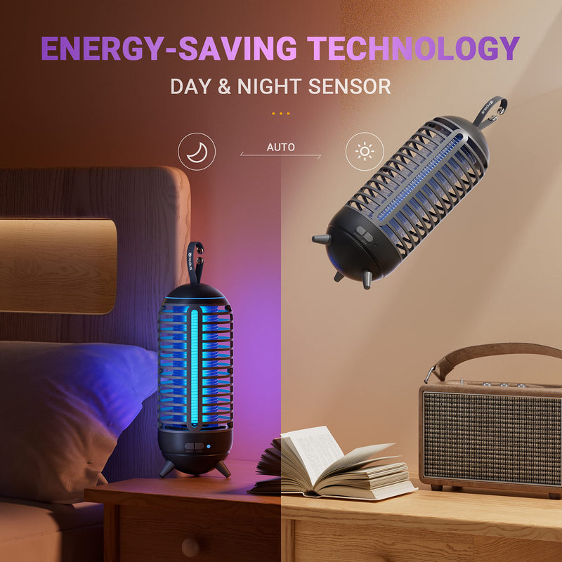 [Australia] - Cordless Bug Zapper Outdoor & Fly Zapper Indoor & Wireless Mosquito Zapper Portable Camping Fly Trap 2500mAh Electric Ideal for Traps (Black) 1 Pack Black 
