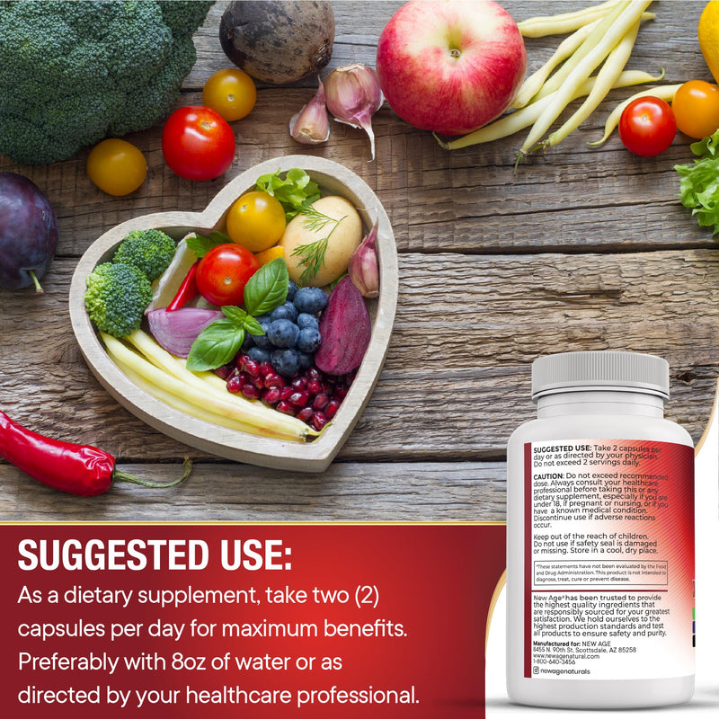 NEW AGE COQ10 200mg Red Yeast Rice Omega 3-6-9 Magnesium Complex Zinc Vitamin K2 D3 - Support Vitamins for Women and Men with Vitamin B3, Coenzyme Q10-180 Count 180 Capsules (Pack of 3)