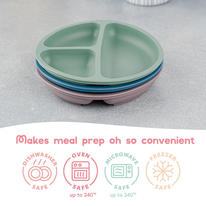 [Australia] - Suction Plates for Baby, Toddlers - FEATURES SUPER STRONG QUADRUPLE SUCTION - 100% Food Grade Silicone Toddler Plates with Suction - Unbreakable Divided Kids Baby Plates - Suction Plate 