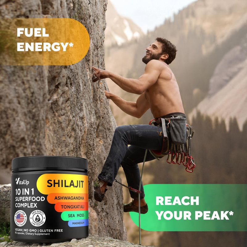 [Australia] - Shilajit Capsules 10 in 1 with Kava Kava - USA Made Himalayan Shilajit for Men with Tongkat Ali, Ashwagandha, Kava Kava for Energy & Immunity Support - 90 Count 90 Count (Pack of 1) 