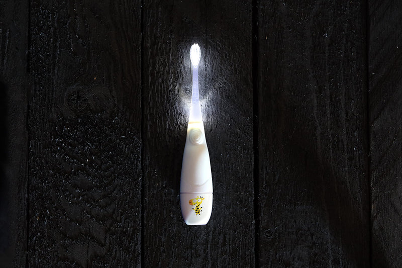 [Australia] - Jack N' Jill Tickle Tooth Sonic Electric Toothbrush with Replacement Head - Gentle Cleaning, Made for Tiny Teeth, LED Inspection Light, for Babies & Kids, Extra Soft Bristles - (1 Pack) 