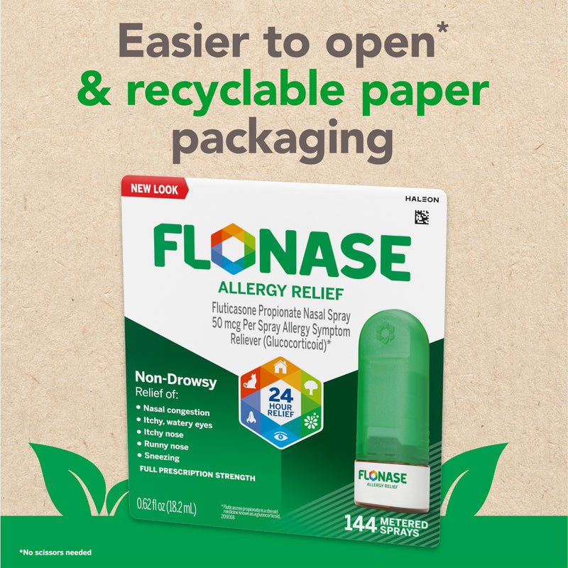 [Australia] - Flonase Allergy Relief Nasal Spray, 24 Hour Non Drowsy Allergy Medicine, Metered Nasal Spray - 72 Sprays - Fall and Seasonal Allergy Relief 