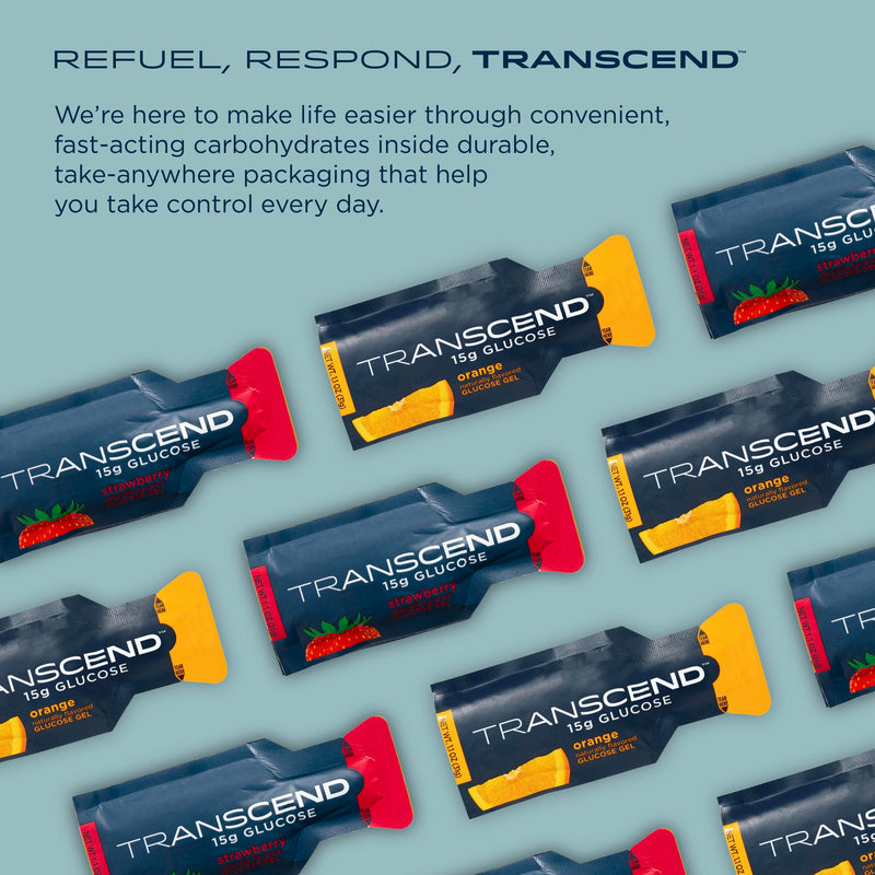 [Australia] - Transcend Foods Strawberry + Orange Gels (1.1 oz, Pack of 10) Fast-acting Carb Gel Strawberry and Orange Flavor – Caffeine Free, Gluten Free 