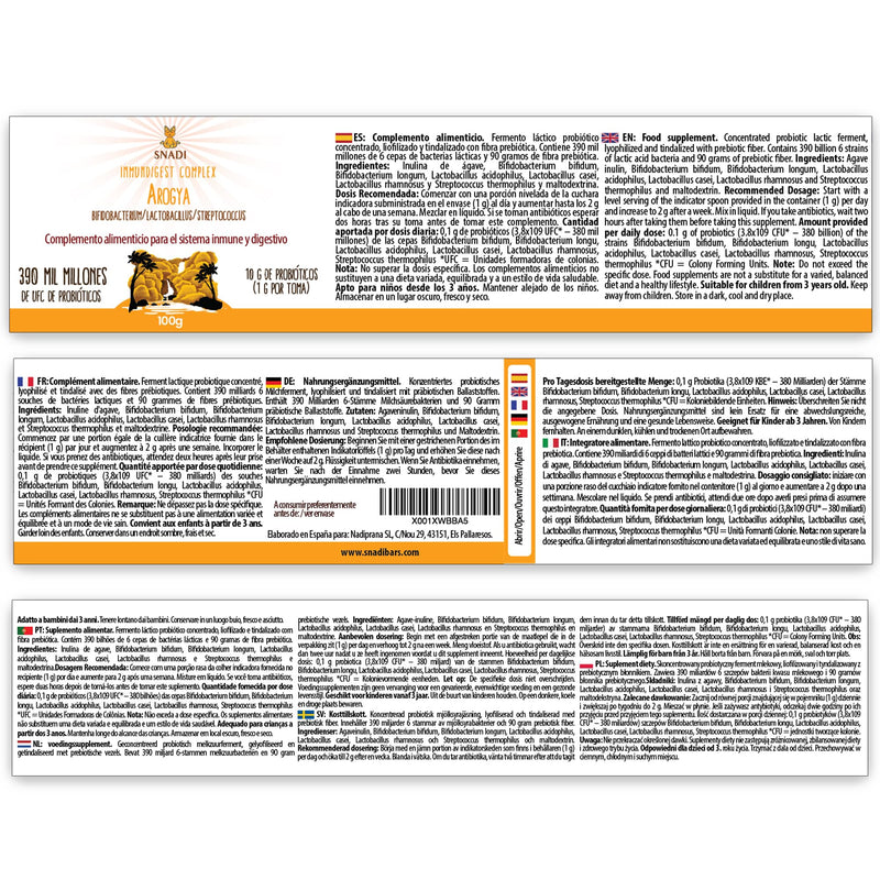 [Australia] - Snadi - Advanced Soluble Probiotics and Prebiotics | 100 gr | 390 billion CFU | AROGYA IMMUNITY | Prebiotic 90g | Suitable for all ages 