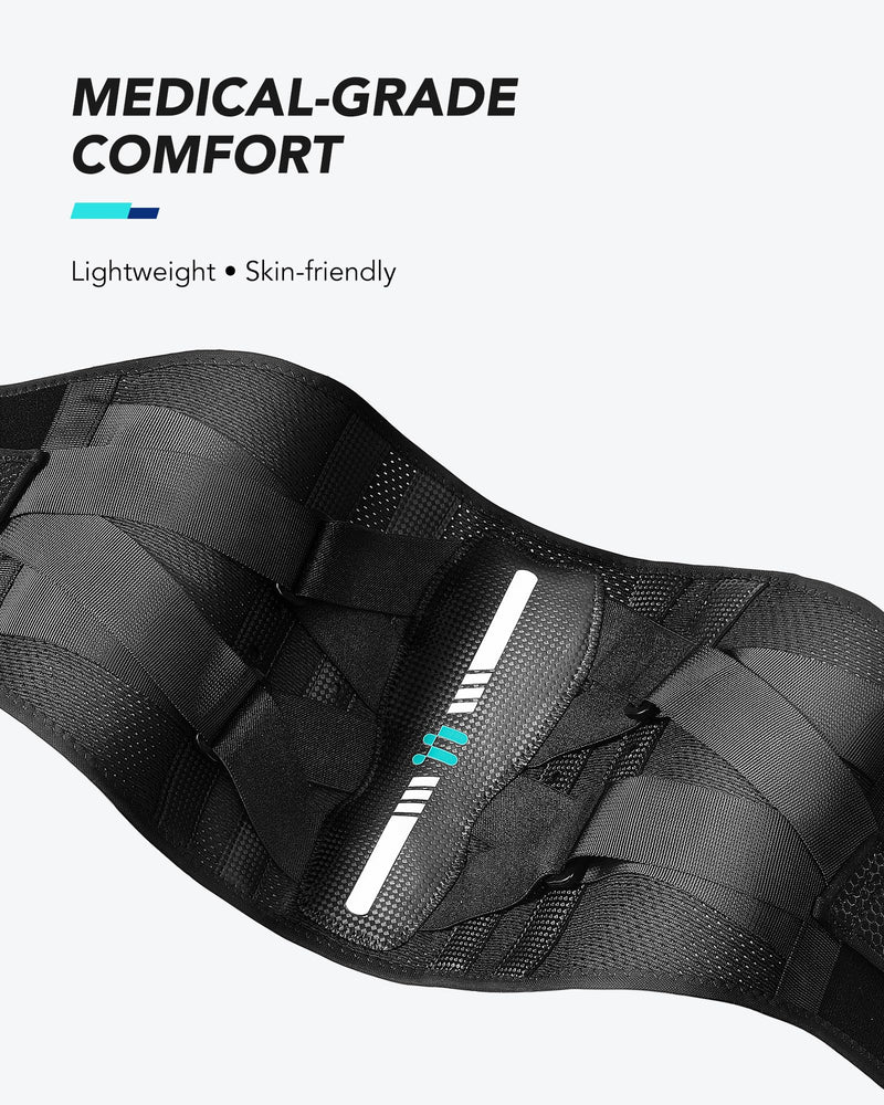 [Australia] - Back Brace for Women Men with Ergonomic Curved Spine Support and Carbon Fibre Splints, Back Brace for Lower Back Pain Relief, Posture, Work, Heavy Lifting, Sciatica, Herniated Disc L 