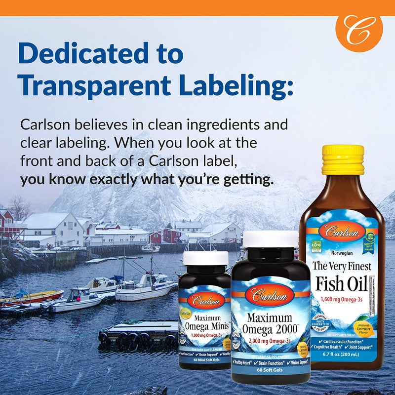 [Australia] - Carlson - Kid's The Very Finest Fish Oil, 800 mg Omega-3s, Norwegian, Sustainably Sourced, Orange, 200 mL 6.7 Fl Oz (Pack of 1) 