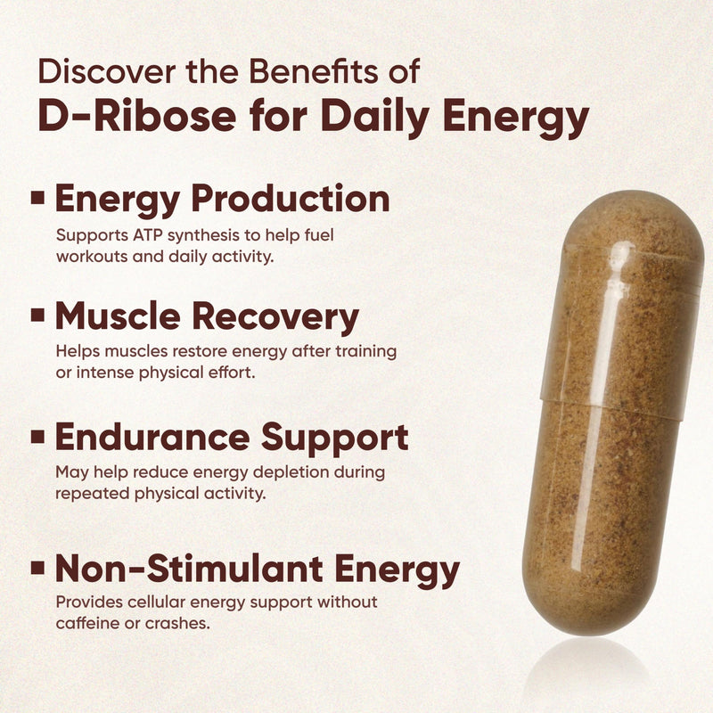 Vitaminnica Vita Bose D-Ribose Capsules - Premium for Energy & Muscle Recovery - 500mg Per Capsule | 60 Capsules