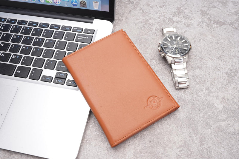 MAVRIK Pilot Document Holder – Genuine Leather Passport Wallet for Pilots – Aviation Gift, Travel Organizer, Pilot License Holder, FAA Medical Holder, Flight Bag Essential Brown