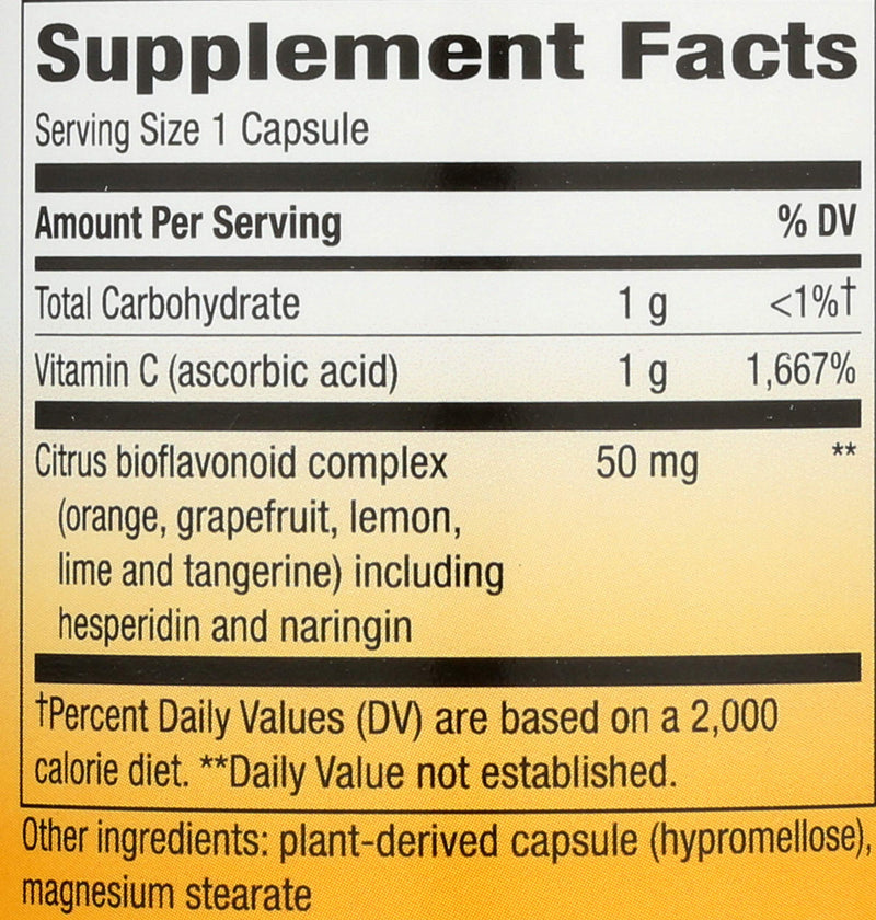 Nature's Way Extra Strength(1) Vitamin C with Bioflavonoids, Supports Immune Health*, Promotes Collagen Production for Healthy Skin*, 1,000 mg per Capsule, 100 Vegan Capsules (Packaging May Vary) 100 Count (Pack of 1)