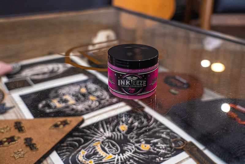 [Australia] - INK-EEZE Pink Tattoo Ointment for Artists and Aftercare, Essential Oils, Vegan, Cruelty Free, Made in USA, Bubble Gum, 6oz 6 Fl Oz (Pack of 1) 