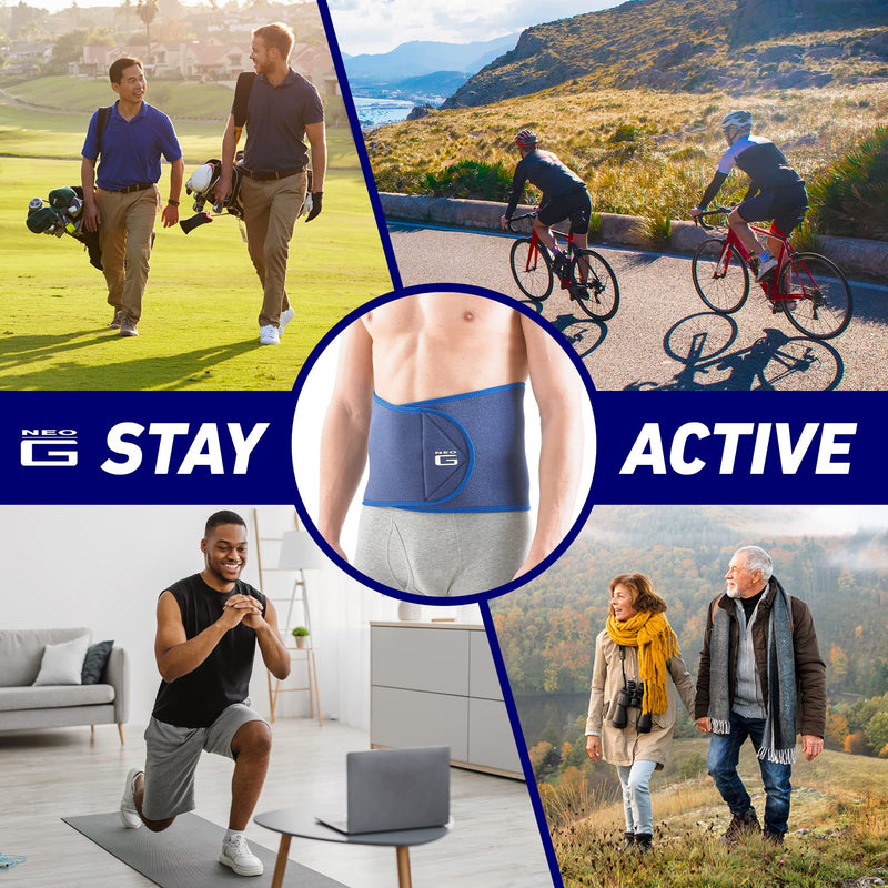 [Australia] - Neo-G Waist/Back Brace - Support For Muscle Spasm, Strains, Arthritis, Injury Recovery, Rehabilitation - Power Straps For Adjustable Compression - Class 1 Medical Device - One Size - Blue 