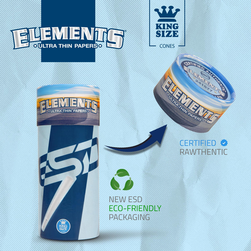 [Australia] - Elements Ultra Thin Rolling Paper Cones King Size | 100 Pack | Pre Rolled with Tips and Packing Tubes Included 100 Count (Pack of 1) 
