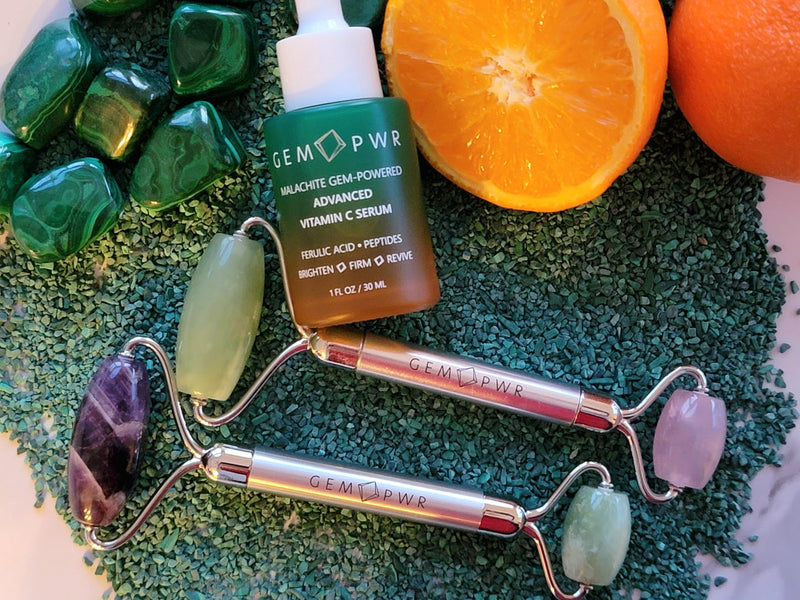 [Australia] - Rose Quartz + Jade Roller for Face and Neck Massage, Dual Gemstones with Durable Steel Handle and Travel Bag. Minimize Wrinkles, Reduce Puffiness and Restore Skin's Elasticity and Radiance Jade + Rose Quartz 
