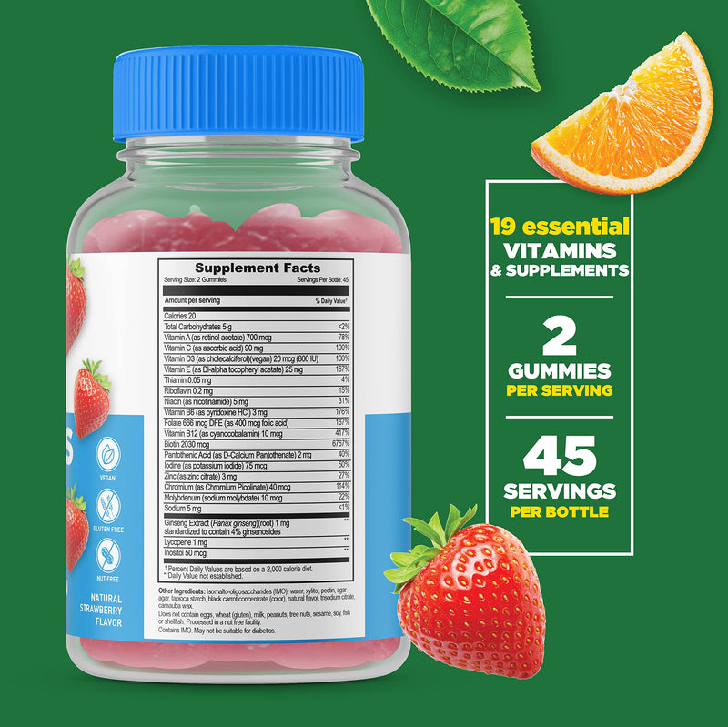 Lifeable Sugar Free Vitamin D 5000 IU + Women's Multivitamin, Gummies Bundle - Great Tasting, Vitamin Supplement, Gluten Free, GMO Free, Chewable Gummy