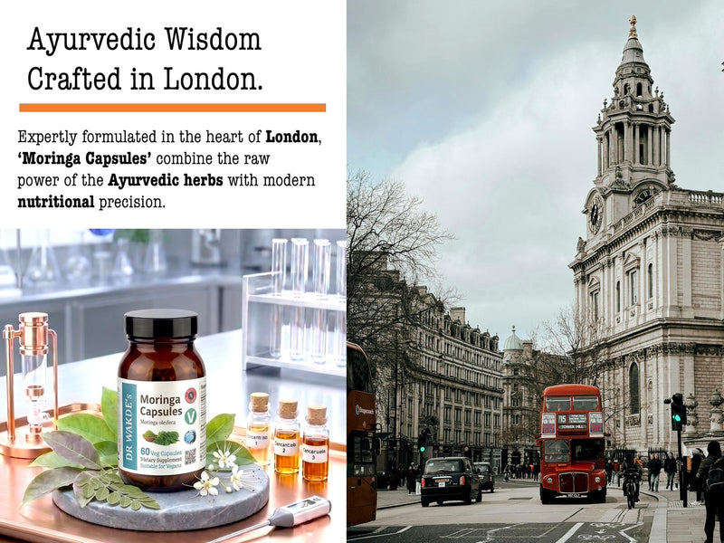 DR WAKDE'S Moringa Capsules (Moringa oleifera, 60 Veg Caps, Plant-Based Supplement, Ayurvedic Herb, All Natural, Vegan)
