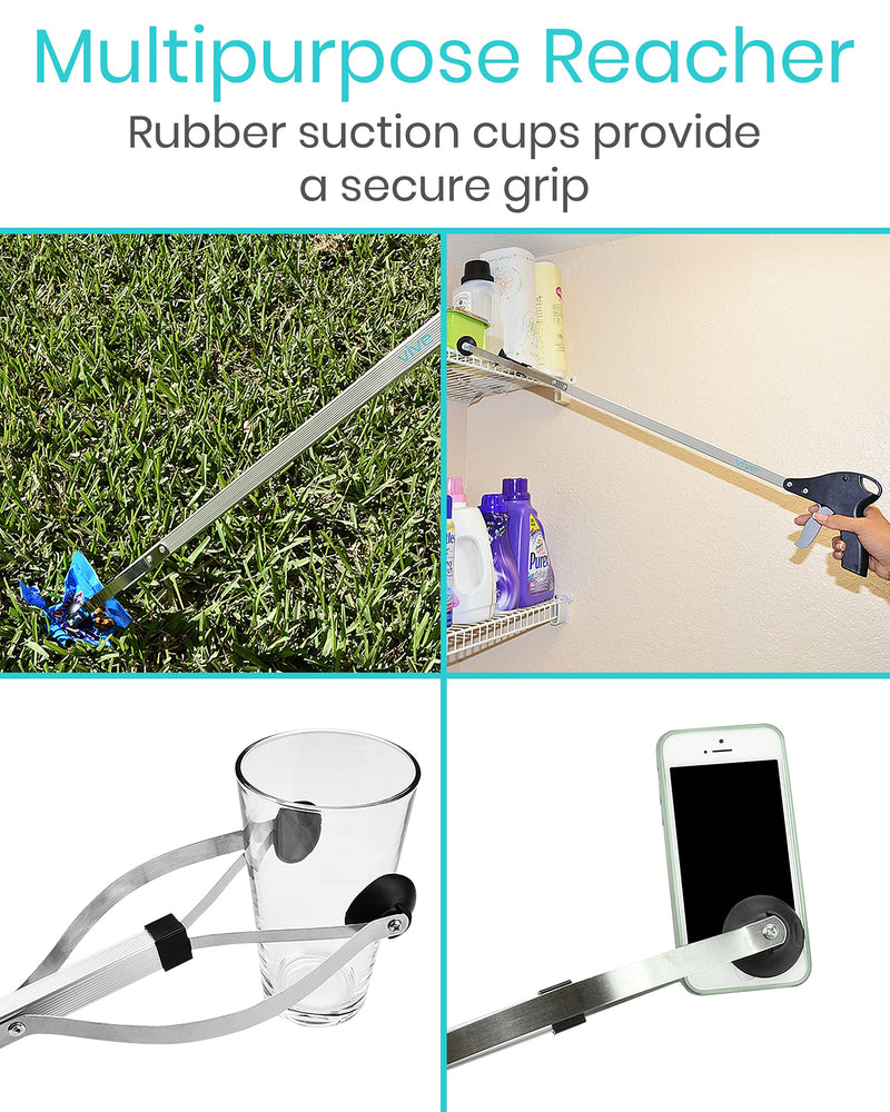 [Australia] - Vive Suction Cup Grabber Reacher 32" - Elderly Grab It Reaching Pickup Tool Heavy Duty for Seniors - Trash, Sticks, Litter Picker Upper - Extra Long Reach Handle & Handy Extension Arm Claw 1 