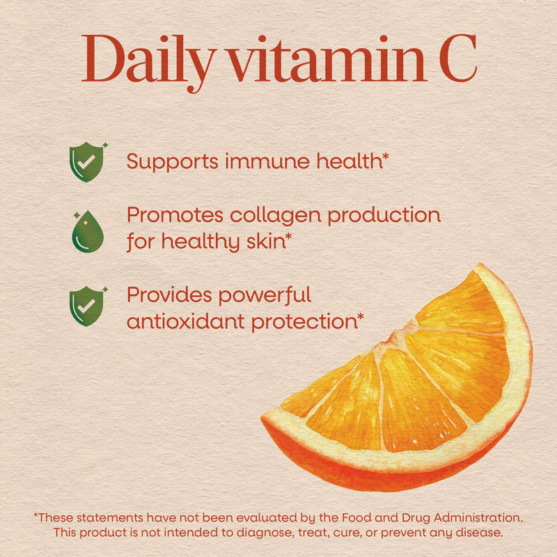Nature's Way Vitamin C Gummies, 250 mg per Serving, Orange, 120 ct | High Potency Antioxidant Vitamin C Gummies for Immune Support*, Dietary Supplement Supports Immune Function*, Orange Flavored 120 Count (Pack of 1)